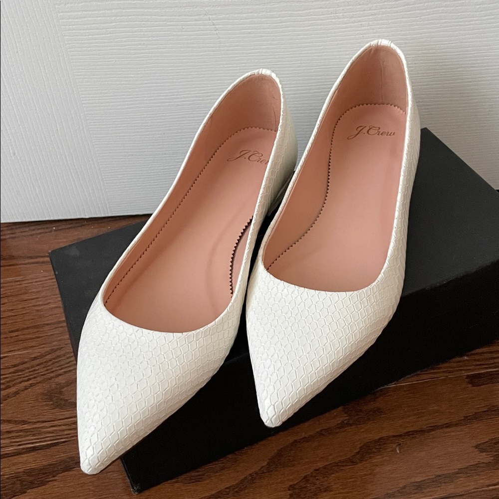 J.Crew Womens J. Crew Leather Snake Print Ballet Flats